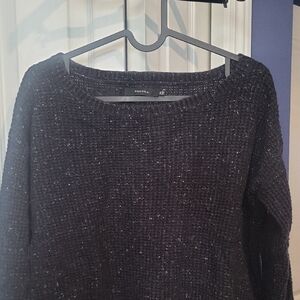 Talula Black With Grey Flecks Scoopneck Knit Sweater